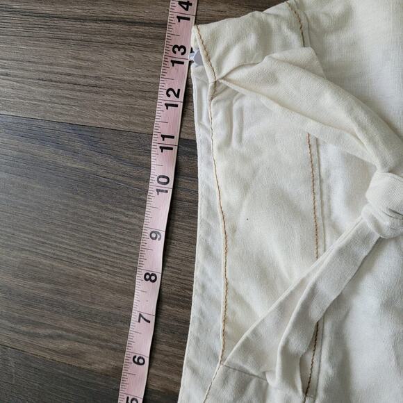 Sherry Taylor Womens A-Line Skirt S White Linen Embroidered Tie Waist Side Zip - Picture 6 of 8